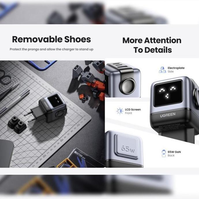 Kepala Charger Robot UGREEN Charger GAN Nexode ROBOT Mini Size PD Fast Charging 65W