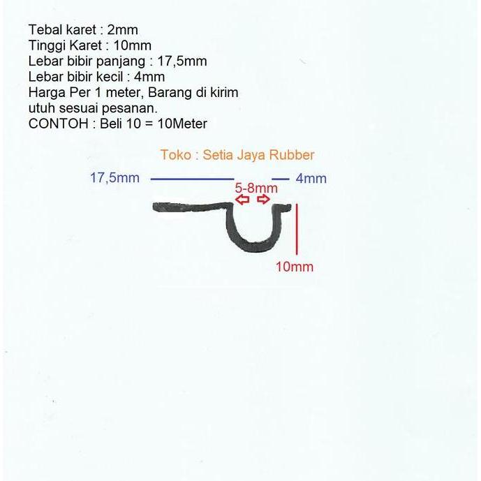 KARET KACA DEPAN MOBIL KARET U BIBIR / KARET U LEBAR KUALITAS TERBAIK AWET UNTUK PEMAKAIAN HARIAN