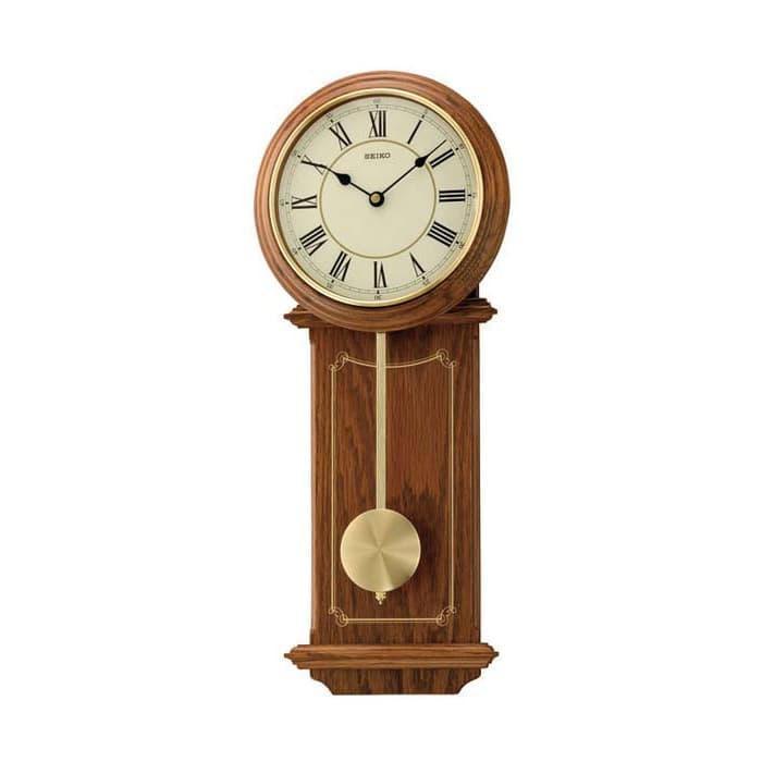 Jam Dinding SEIKO ORIGINAL QXC213B Wooden Clock Pendulum awet QXC213