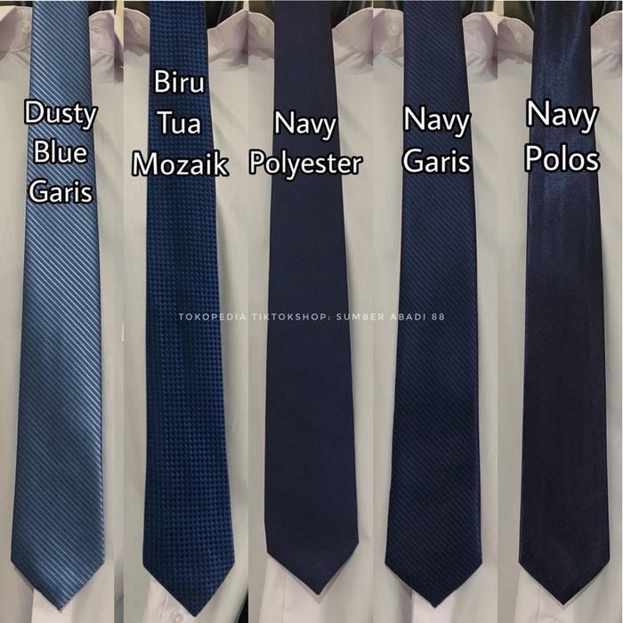 Bisa Cod - Dasi Pria Ikat Manual Warna Biru Muda Baby Terang Royal Blue Elektrik Toska Navy Dongker 