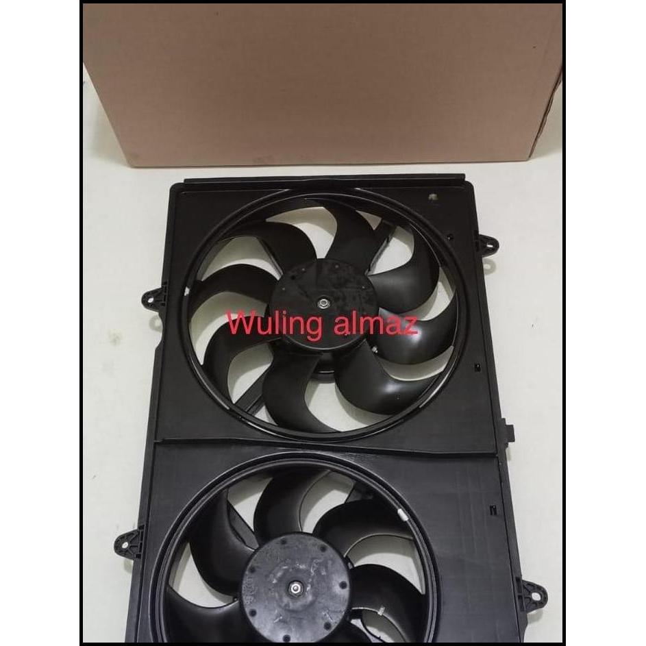 TERLARIS MOTOR FAN EXTRA FAN KIPAS RADIATOR KOMPLIT SHOUROUD FAN WULING ALMAZ 