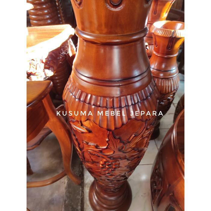 Guci Dekorasi Ruangan Kayu Jati (Tinggi 105cm)
