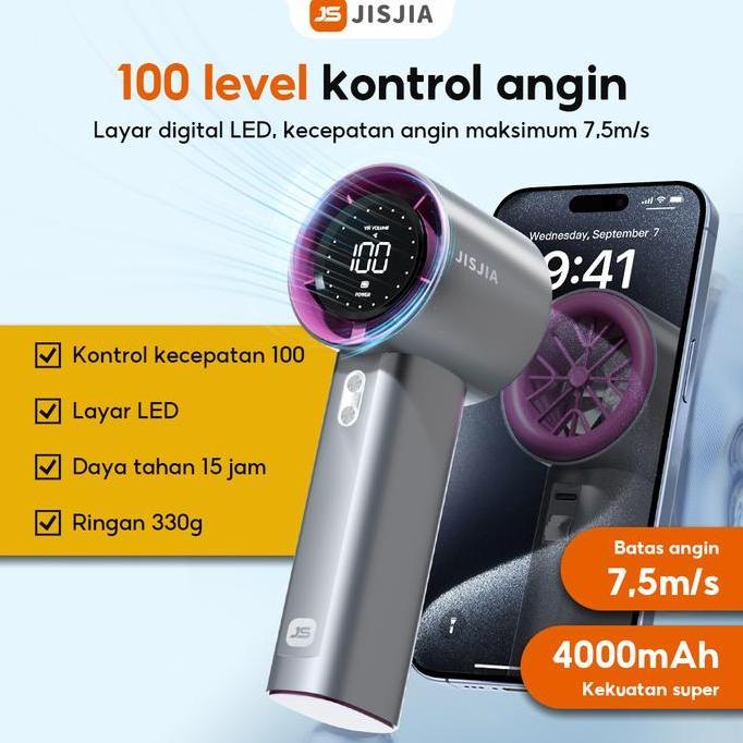 Yodevoe GF05 High-speed Portable Fan Handheld Fan 4000MAH Mini kipas Strong Wind 100 Gear Wind Speed