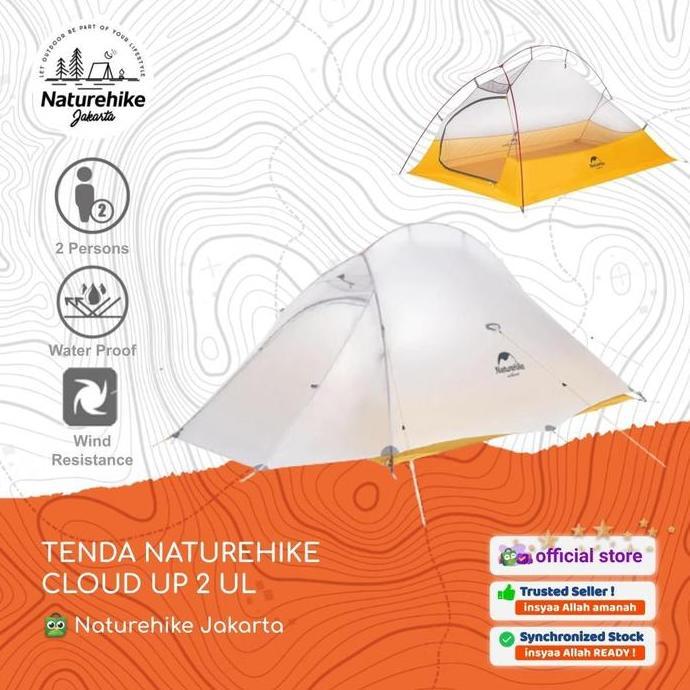 Terlaris Tenda Cloud Up 2 Ul 10D Naturehike Nh19Zp017 Camping Ultralight Ul