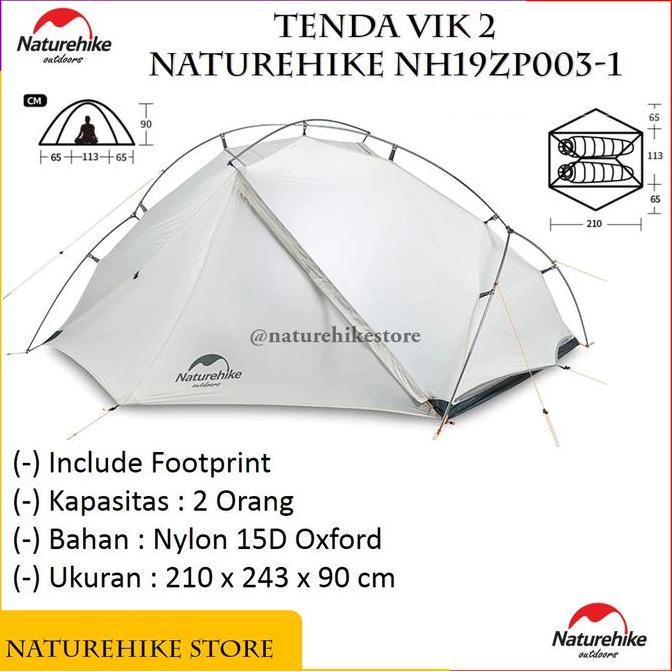 Terlaris Tenda Vik 2 Camping Outdoor Nylon Ultralight Naturehike Nh19Zp003-1