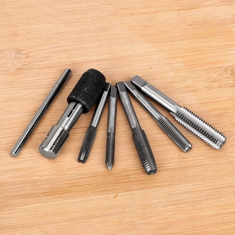 Fixmee ~ Tap Set 6 Pcs Mata Bor Senai Tap Wrench Drill Bit Hand Tapping Tap Twist Bit - H21