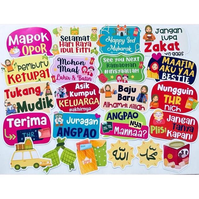 Photobooth lebaran 22pcs props foto photobooth idul fitri ramadhan
