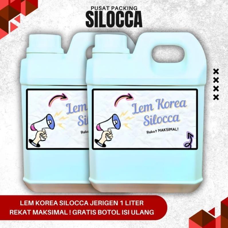 Lem Korea Premium Jerigen 1 Liter By Silocca /Lem Serbaguna/Lem Super/Lem Kayu/Lem Percetakan