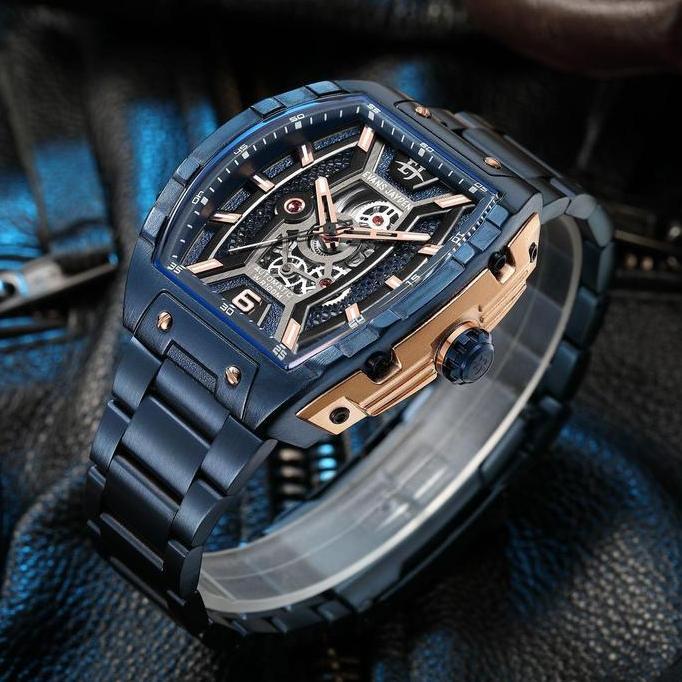 Evans Jayden Jam Tangan Pria 9610 Rantai Automatic Movement Stainless Steel Kaca Sapphire Chronograp