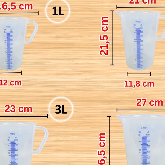 Gelas Takar 1 2 3 5 Liter Plastik | Gelas Ukur Jumbo | Gelas Ukur | Gelas Takar - Live Mn