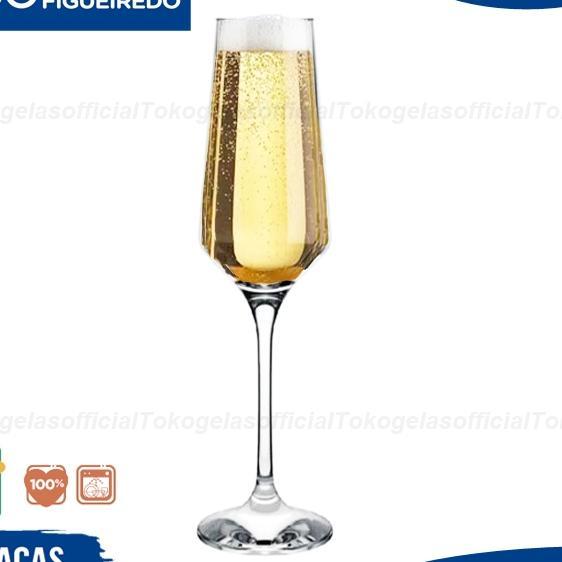 Nadir Gelas Champagne Flute 225 Ml - Gelas Flute - Gelas Kaki - Gelas Kaca - Gelas Unik - Gelas Wine