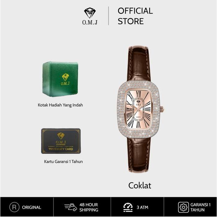 Bisa Cod - Cod Omj Watch G063 Jam Tangan Wanita Original Terbaru 3Atm Anti Air Fashion Simple Santai