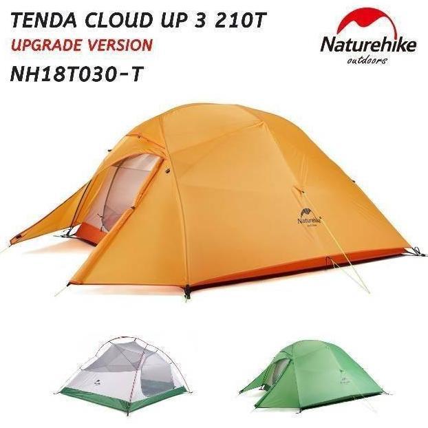 Terlaris Tenda 3 Orang Cloud Up 3 Tent Ultralight Naturehike Nh18T030-T-210T