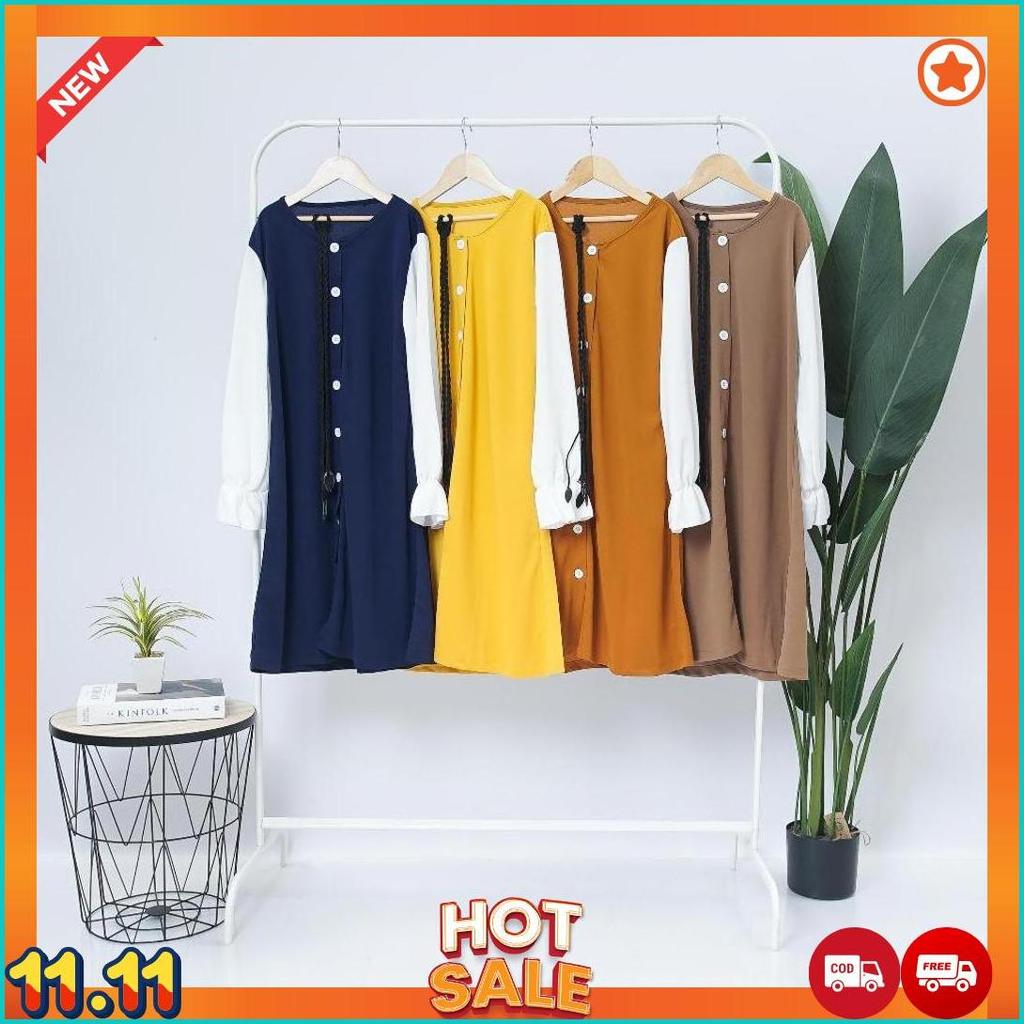 Tunik Anak Tanggung Remaja  Lesley All Size Baby.Cloth Baju Dress  Muslim  Panjang  Atasan Wanita  N