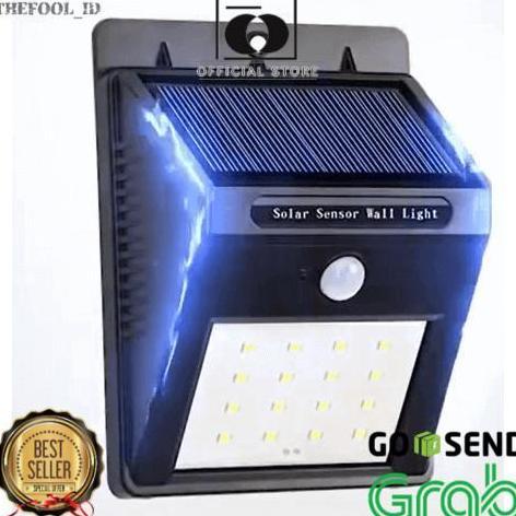 PLOMAT LAMPU LED SENSOR GERAK + Panel surya / Lampu Taman Otomatis