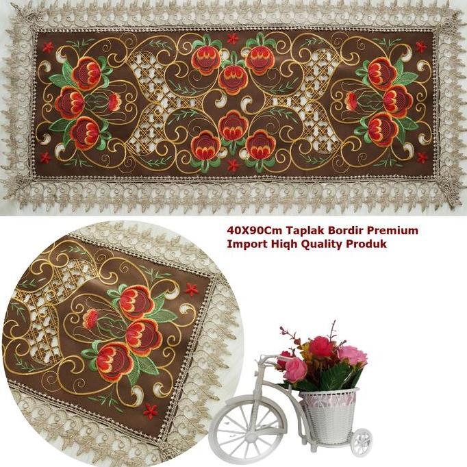 TAPLAK MEJA TAMU KAIN RENDA BORDIR IMPORT PREMIUM  / TAPLAK MEJA AESTETIK JS
