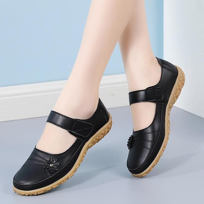 FOKU Sepatu Flat Wanita Sepatu Kulit Wanita Casual Sepatu Wanita LJ