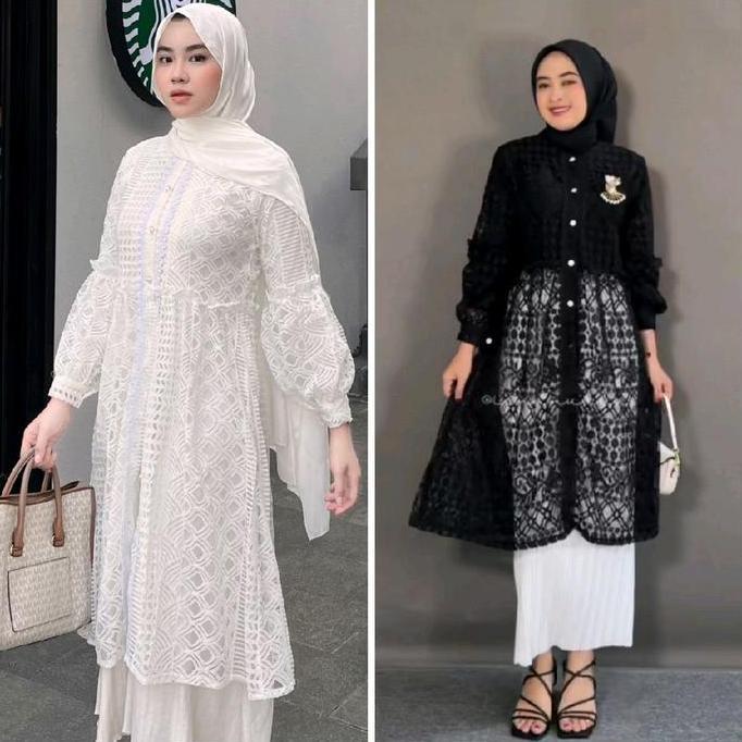 Outer Brukat Cardigan Brokat Lengan Panjang atasan outher brukat Outer Brokat outer Tulle outer Orga