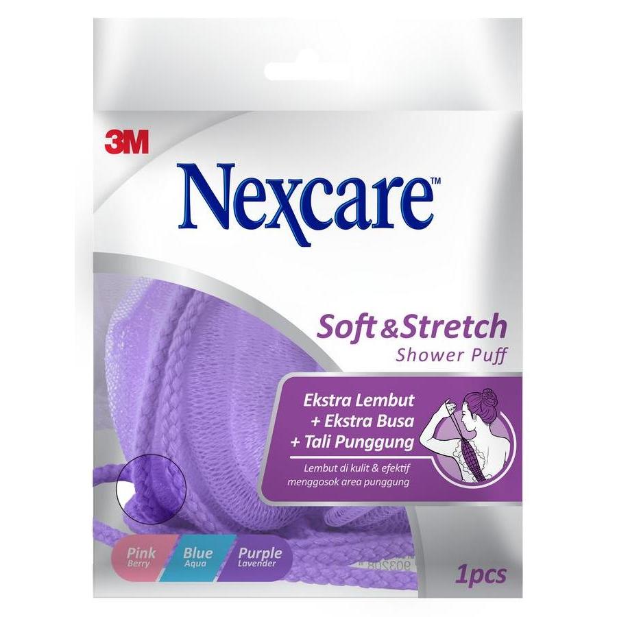 Bathe- 3M Nexcare Shower Puff, Lembut Dan Elastis, 1 Pak