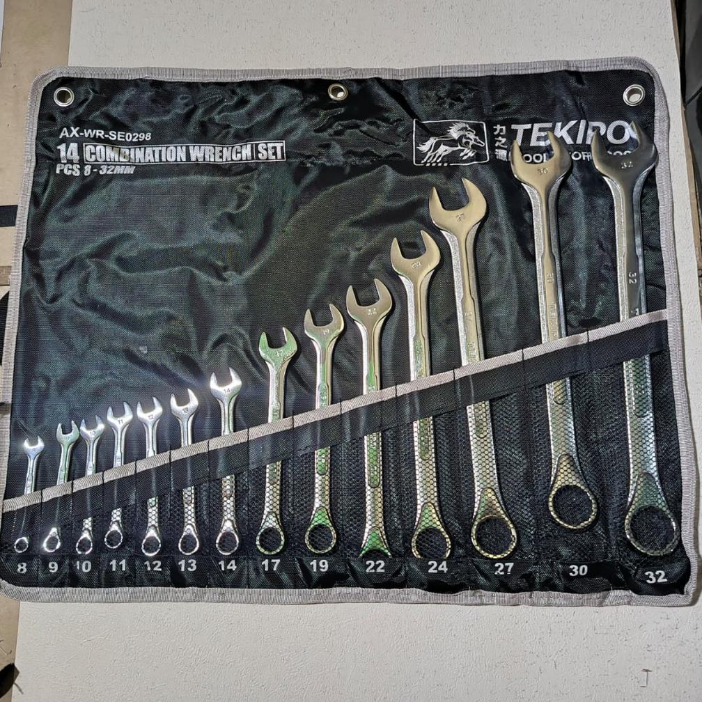 Ready TEKIRO LENGKAP Kunci 8-32 mm Kunci Ring Pas Combination Wrench 14 Pcs / Kunci ring set 8 pcs T