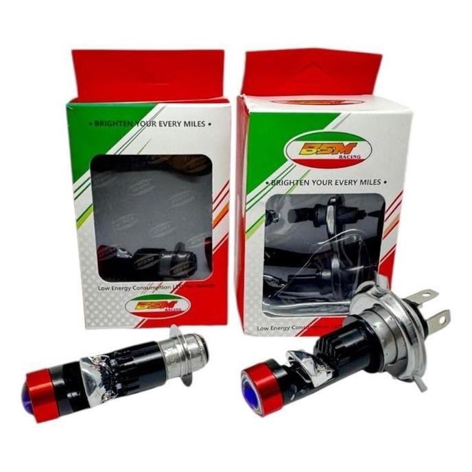 OPSEROS BSM LED LAMPU LED LASER H6 H4 BLUELENS SUPER TERANG DEKAT PUTIH JAUH KUNING Motorcycle