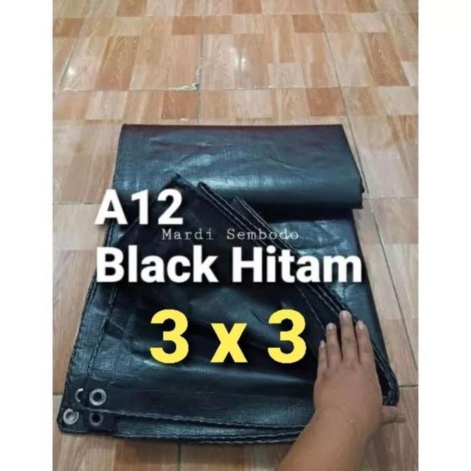 Terpaulin Terpal A12 Hitam ukuran 3x3 meter original korea terpal Plastik korea waterproof
