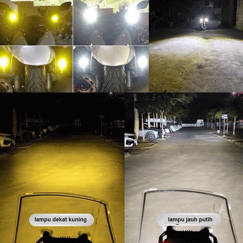Premium Cod Headlamp Lampu Sorot Sepeda Motor Led Lampu Tembak Laser Led Mini 2 Warna
