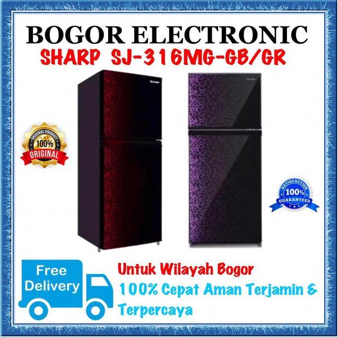 KULKAS 2 PINTU SJ-316MG SHAR SJ316MGGB/GR KULKAS 2 PINTU