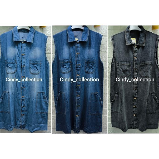 Rompi Panjang Jeans Rompi Panjang Jeans Wanita Outer Vest Denim Var5929