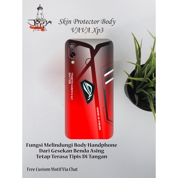 Promo 2Pcs Garskin Hp Vava Xp3 Motif Rog G Red - Free Custom Via Chat Garskin Case Stiker Protector 