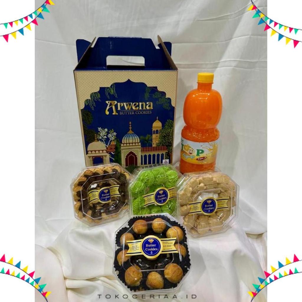 Cuci Gudang Hampers Paket Kue Lebaran 1 Sirup 4 Kue Paket Arwena