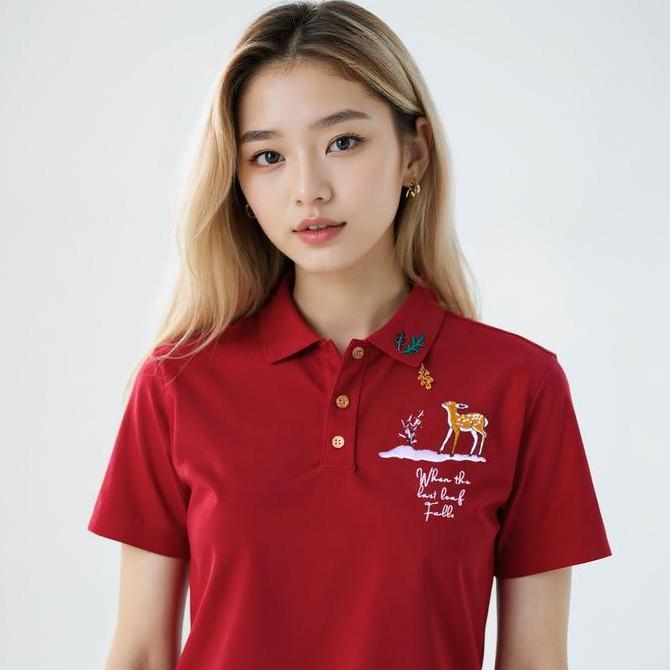Exclusive Kaos Handesign Premium Grade A Dengan Merah Berkerah Bordir Family Edition