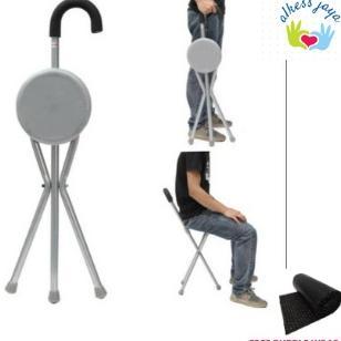 Tongkat duduk Tongkat Kursi Chair Sella tongkat alat bantu jalan orang tua duduk tongkat duduk lipat