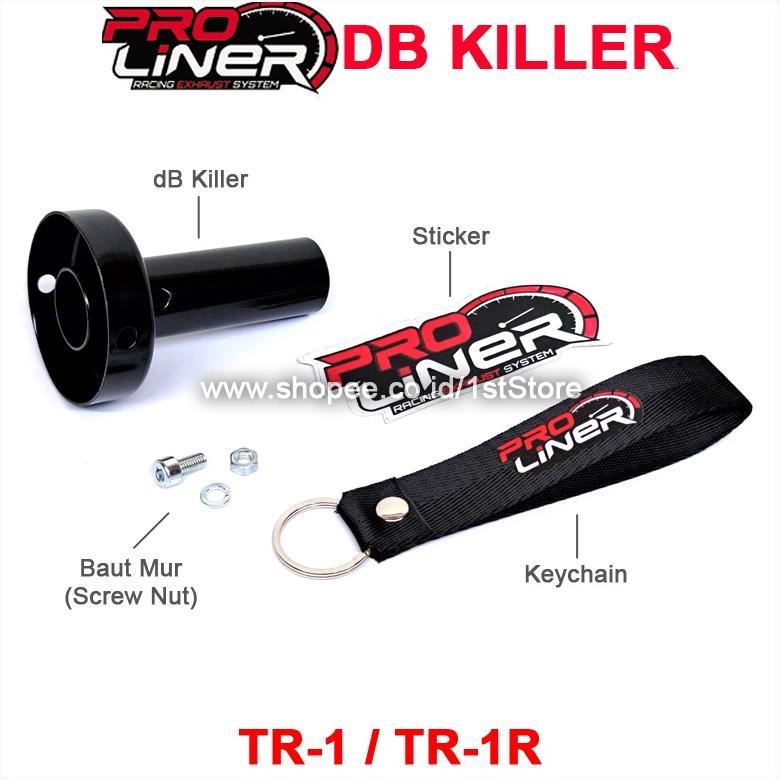 NEW DEALS DB KILLER KNALPOT PROLINER TR1 TR1R ORIGINAL + BAUT MUR STICKER KEYCHAIN PEREDAM SUARA ANT