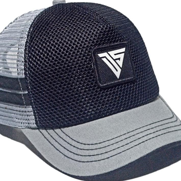 Topi Trucker Lidah Pendek Topi Pria Trucker Jaring Original Hitam Abu Topi Jaring Pria