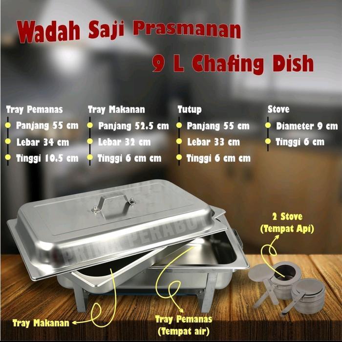 Pemanas Segi Prasmanan Jumbo Paket Hemat 4Set / Square Chafing Dish