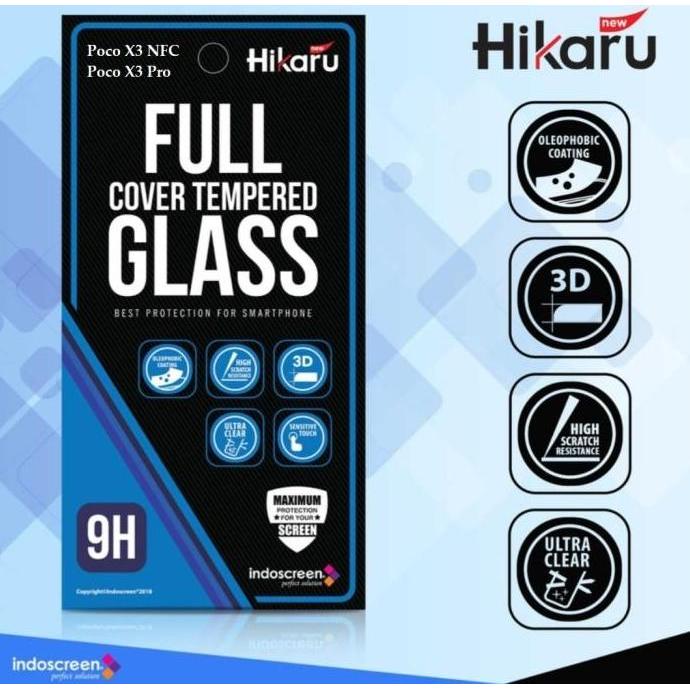 Tempered Glass Poco X3 Pro / Poco X3 NFC Hikaru Full Cover Indoscreen