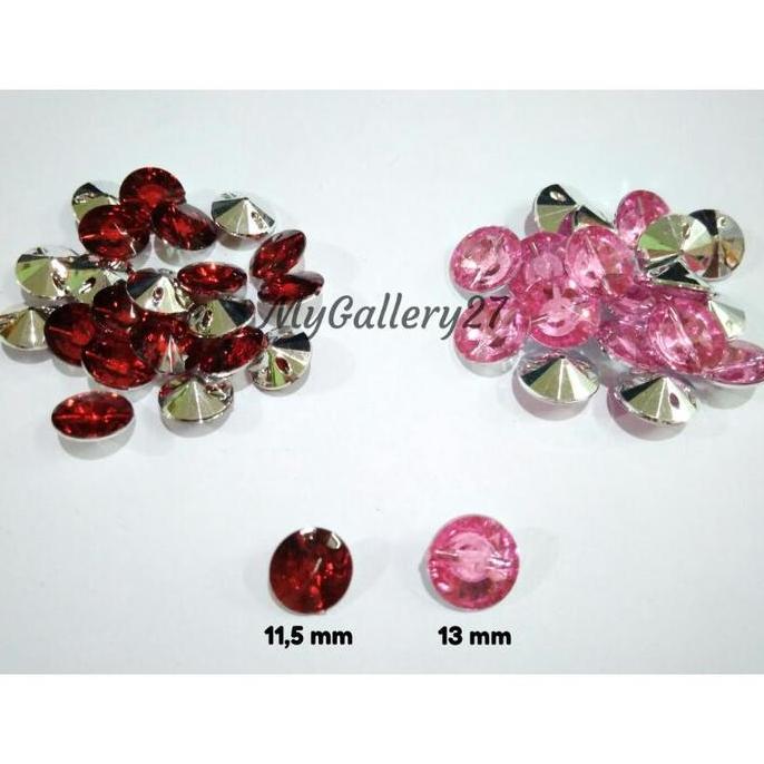 Kancing Kristal Hias Kerucut Untuk