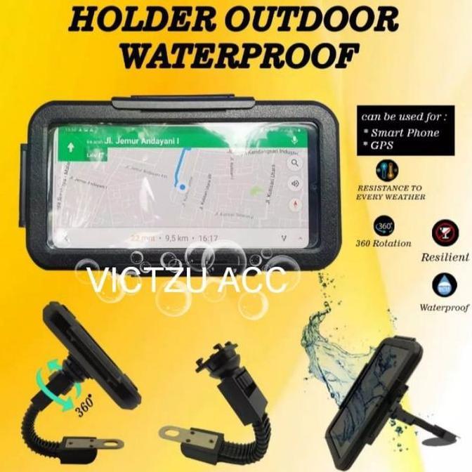 Holder Motor Waterproof Bracket HP GPS Handphone Anti air