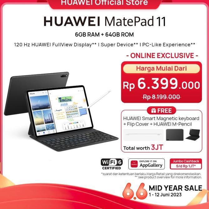 HUAWEI MatePad 11 Tablet [6+64GB] + Smart Keyboard | MatePad 11" 2023
