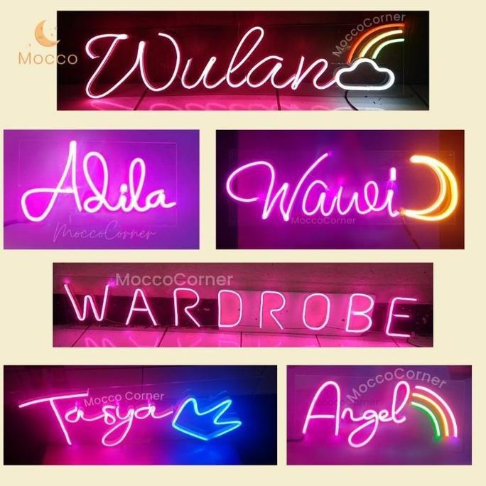 Lampu Neon Sign Custom / Lampu Neon Flex Custom Nama Tulisan / Lampu
