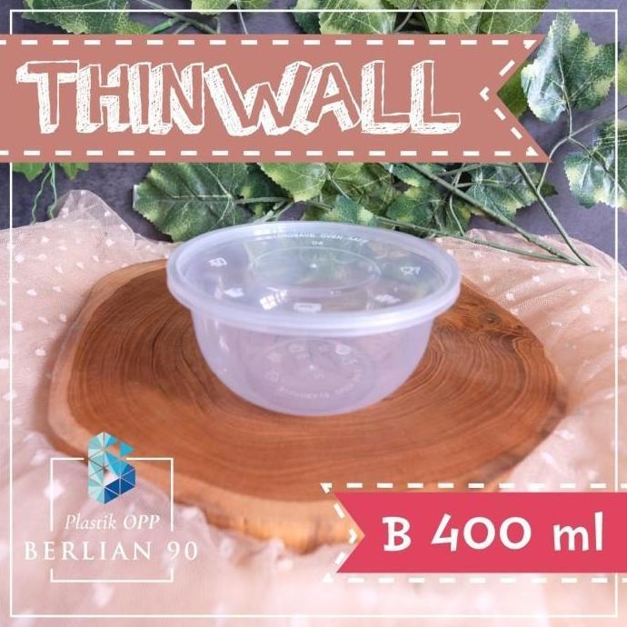 TERLARIS MANGKOK PLASTIK BULAT 400 ML MANGKOK ES BUAH THINWALL CUP BULAT