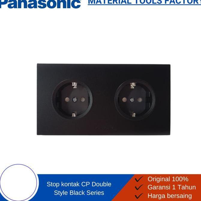 STOP KONTAK DOUBLE CP PANASONIC STYLE SERIES  WESJP11222B - STOP KONTAK LISTRIK DOUBLE PANASONIC HIT