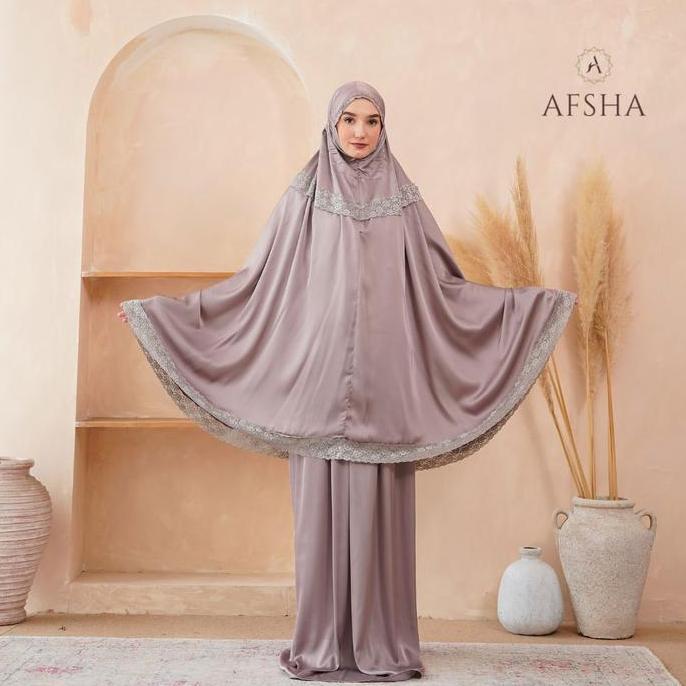 Afsha - Mukena Dewasa Shanum 2in1 Series (Free Sajadah, Pouch & Box Hampers)