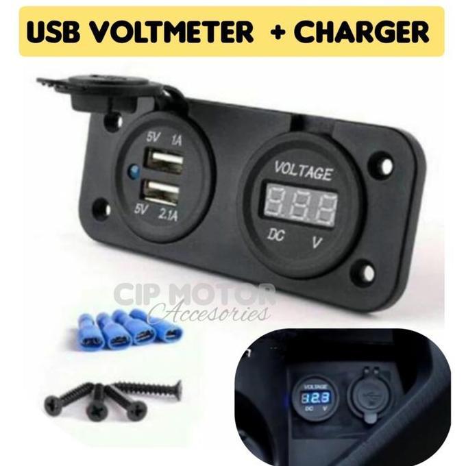 Voltmeter Charger Motor Alat pengukur AKI dan Cas Handphone HP FORSALE