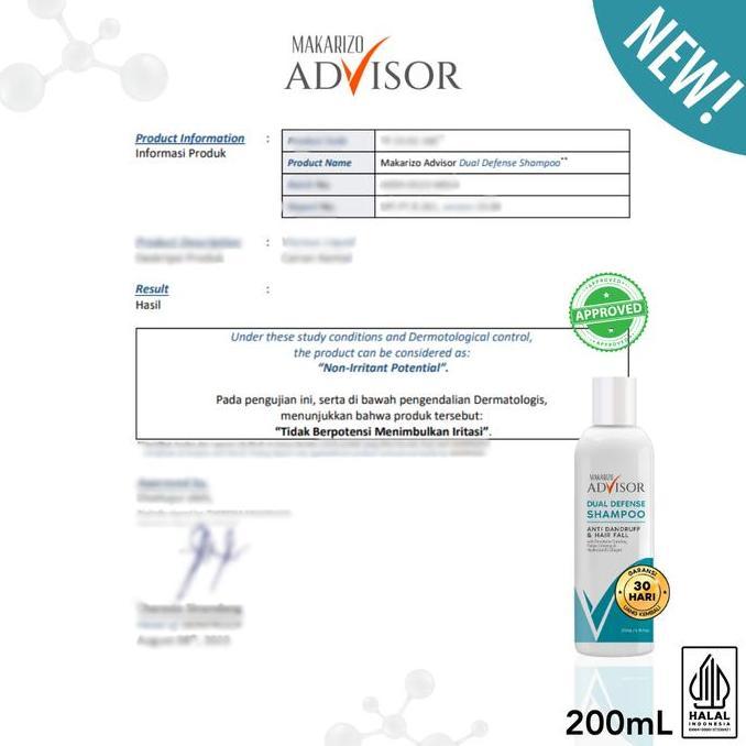 Makarizo Advisor CLINICAL SHAMPOO - Dual Defense Shampoo 200mL / Sampo Rambut Rontok dan Ketombe / H