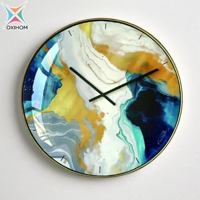 Oxihom Jam Dinding Bulat 60cm Jam Dinding Silent Aesthetic Mewah Modern Estetik Jam Dinding Besar Ju