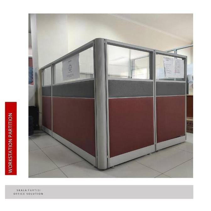 TERBARU PARTISI KANTOR KUBIKAL SEKAT RUANG KANTOR PEMBATAS MEJA KERJA  BENTUK L - T.120CM