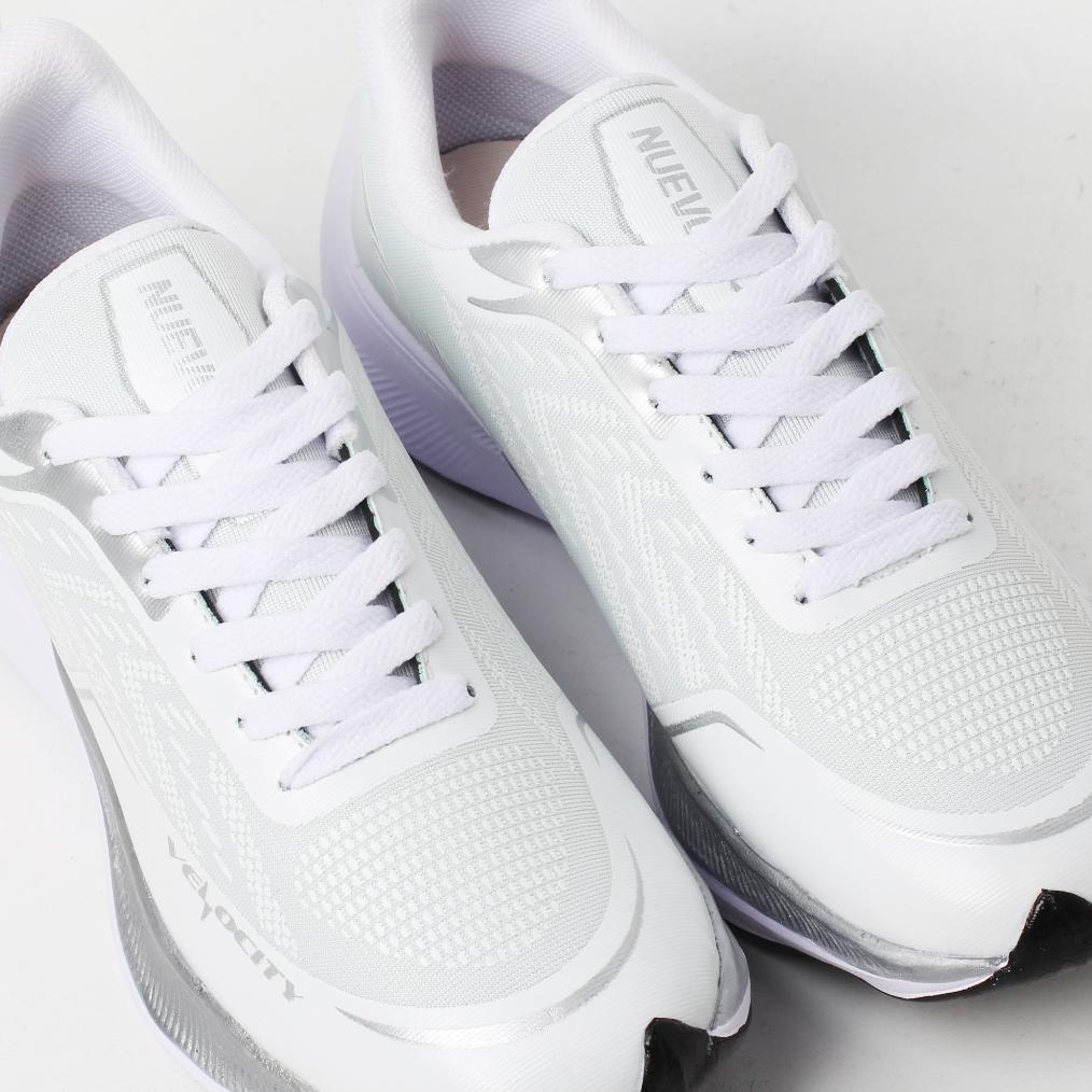 terbaru nuevo - sepatu lari pria nuevo velocity putih silver olahraga running cowok ringan
