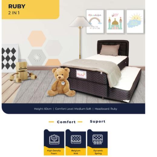 Kasur Sorong Iron Spring Ruby 2 In 1| Kasur 140x200 | Free Bantal |